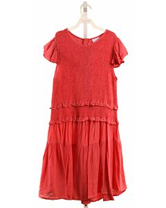 PLEAT.  RED   SMOCKED DRESS