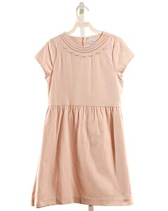 LULI & ME  LT PINK PIQUE FLORAL EMBROIDERED DRESS