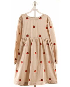 PINK CHICKEN  BROWN  WINDOWPANE EMBROIDERED DRESS