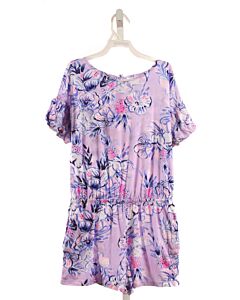 LILLY PULITZER  LAVENDER  FLORAL  KNIT ROMPER WITH BUBBLE HEM