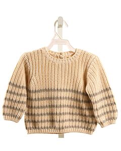 QUINCY MAE  CREAM  STRIPED  SWEATER
