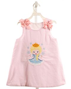 NO TAG  PINK SEERSUCKER  APPLIQUED DRESS
