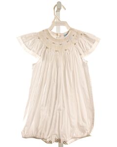 REMEMBER NGUYEN  WHITE   SMOCKED ROMPER WITH LACE TRIM