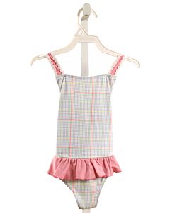 THE BEAUFORT BONNET COMPANY  LT BLUE  PLAID  1-PIECE SWIMSUIT WITH RUFFLE