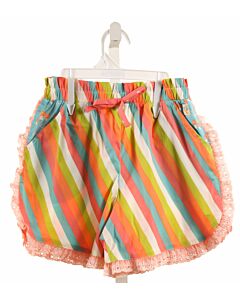 WILD FLOWERS  MULTI-COLOR  STRIPED  SHORTS WITH EYELET TRIM