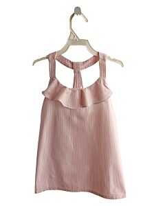 BELLA BLISS  PINK SEERSUCKER STRIPED  SLEEVELESS SHIRT