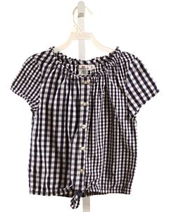 VINEYARD VINES  NAVY  GINGHAM SMOCKED SHIRT-SS