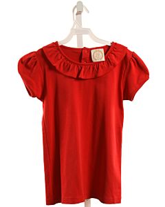 THE BEAUFORT BONNET COMPANY  RED    KNIT SS SHIRT WITH RUFFLE