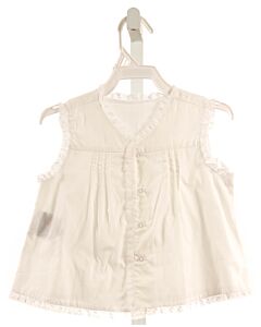 REMEMBER NGUYEN  WHITE    SLEEVELESS SHIRT WITH LACE TRIM