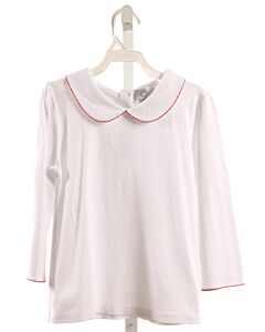 THE PROPER PEONY  WHITE    KNIT LS SHIRT WITH PICOT STITCHING