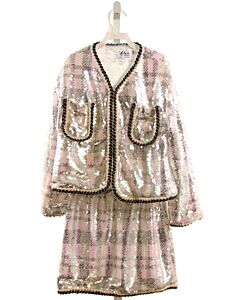 LOLA + THE BOYS  SILVER   SEQUINED 2-PIECE DRESSY OUTFIT