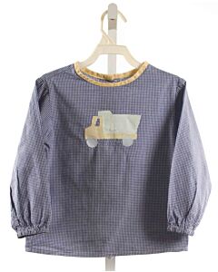 MARY & GRACE BLUE GINGHAM APPLIQUED SHIRT-LS