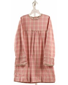 HANNAH KATE  PINK  PLAID  DRESS WITH PICOT STITCHING