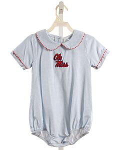 CECIL & LOU  LT BLUE  GINGHAM APPLIQUED KNIT BUBBLE