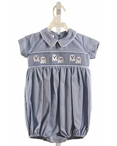 RUTH AND RALPH  BLUE  STRIPED SMOCKED BUBBLE