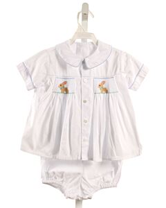 NO TAG  LT BLUE  POLKA DOT SMOCKED 2-PIECE OUTFIT