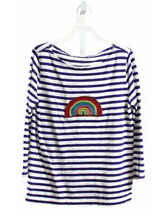 CREWCUTS  BLUE KNIT STRIPED  KNIT LS SHIRT