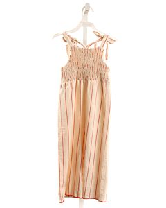 FIN & VINCE  RED  STRIPED SMOCKED ROMPER