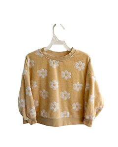RYLEE & CRU  PALE YELLOW TERRY CLOTH FLORAL  PULLOVER