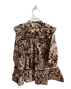 COCO AU LAIT  MAROON  FLORAL  DRESS WITH BOW