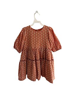 PINK CHICKEN  ORANGE EYELET  EMBROIDERED DRESS