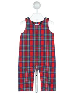 ME ME  RED  PLAID  LONGALL/ROMPER 