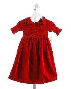 GABBY  RED VELVET  SMOCKED DRESS 