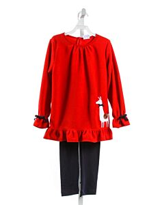 FLORENCE EISEMAN  RED FLEECE  2-PIECE OUTFIT