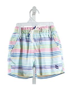 BLUE QUAIL  MULTI-COLOR  STRIPED  SWIM TRUNKS