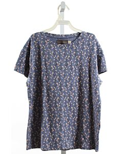 CREAMIE  BLUE  FLORAL  KNIT SS SHIRT