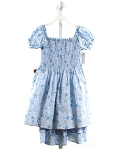 JAMES & LOTTIE  LT BLUE  FLORAL SMOCKED 2-PIECE OUTFIT