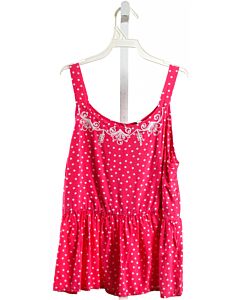 JOYOUS AND FREE  HOT PINK  POLKA DOT  SLEEVELESS SHIRT WITH SEQUINS