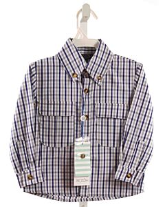 PRODOH  BLUE  PLAID  DRESS SHIRT