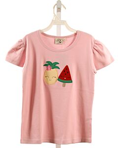 LUIGI  PINK   APPLIQUED KNIT SS SHIRT