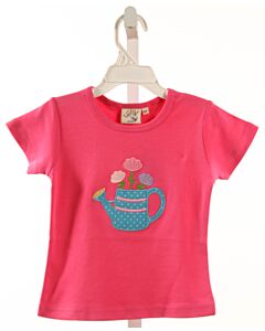 LUIGI  HOT PINK   APPLIQUED KNIT SS SHIRT