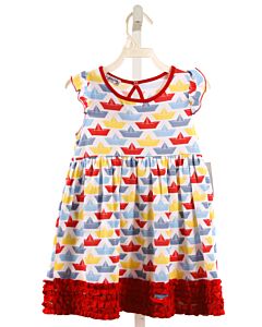 MAGNOLIA BABY  MULTI-COLOR  PRINT  KNIT DRESS WITH RUFFLE