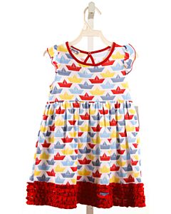 MAGNOLIA BABY  MULTI-COLOR  PRINT  KNIT DRESS WITH RUFFLE