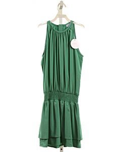 PLEAT.  GREEN   SMOCKED DRESS