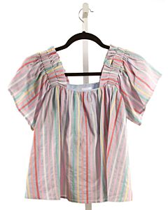 PLEAT.  MULTI-COLOR  STRIPED  SHIRT-SS