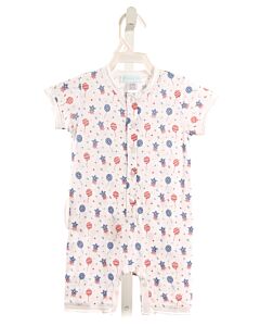 FEATHER BABY  MULTI-COLOR  PRINT  KNIT ROMPER