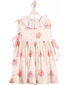 LULU BEBE  PINK  PRINT  DRESS WITH RUFFLE