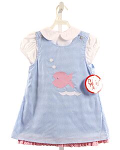 FUNTASIA TOO  LT BLUE  GINGHAM APPLIQUED DRESS