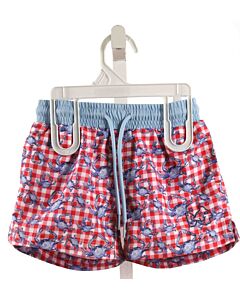 PRODOH  RED  GINGHAM  SWIM TRUNKS