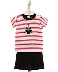 ISHTEX  RED KNIT STRIPED  2-PIECE OUTFIT