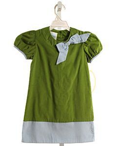 LITTLE ENGLISH  GREEN CORDUROY   DRESS WITH BOW