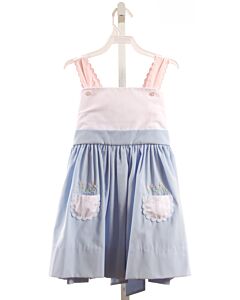THE PROPER PEONY  LT BLUE  FLORAL EMBROIDERED DRESS