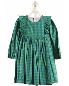 MADDIE & CONNOR CO.  GREEN  GINGHAM  DRESS WITH RUFFLE