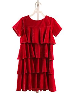 DUFFIELD LANE  HOT PINK VELVET  EMBROIDERED PARTY DRESS