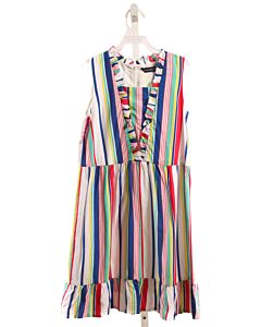 DUFFIELD LANE  MULTI-COLOR  STRIPED  DRESS WITH RUFFLE