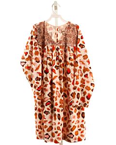 PINK CHICKEN  BROWN    DRESS WITH SEQUINS
